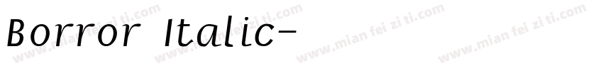 Borror Italic字体转换